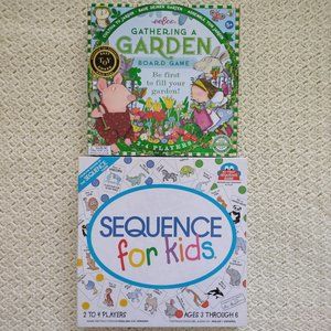 2 Board Games~NEW~Eeboo~Gathering a Garden +Sequence For Kids~Numbers/Patience